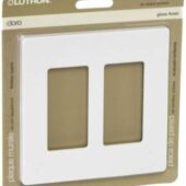 Lutron CW-2-WH, SS US style 1 Gang Screwless Wallplate